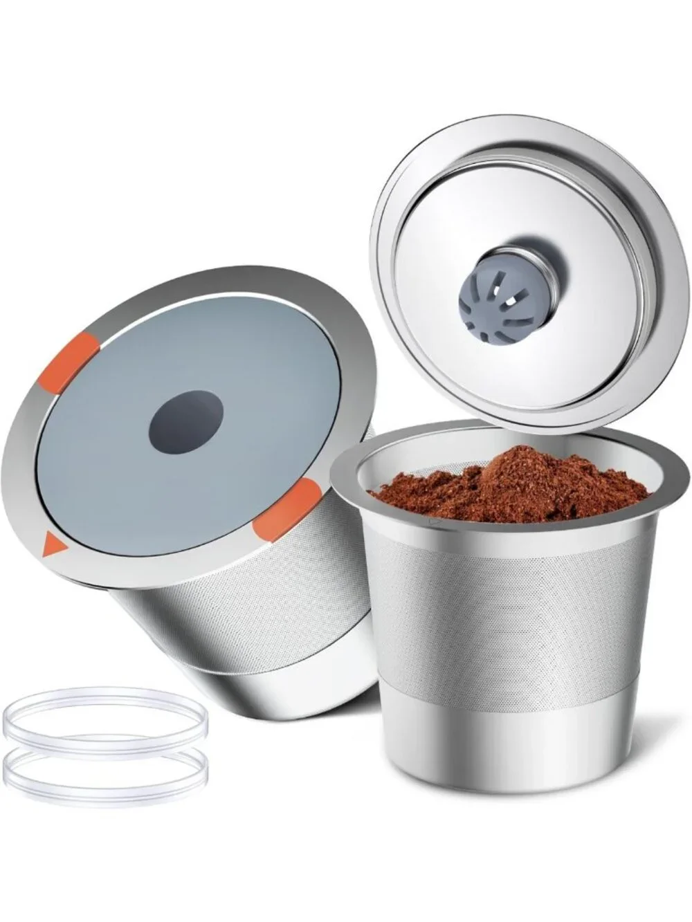 Universal Reusable K Cups & Coffee Pods - Stainless Steel for Keurig 1.0 & 2.0